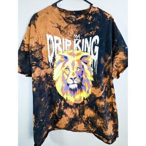 3Forty Inc Drip King Tie Dye Lion Graphic T Shirt XL